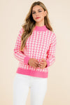 Highland Pink Houndstooth Sweater