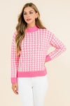 Highland Pink Houndstooth Sweater