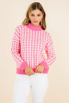 Highland Pink Houndstooth Sweater