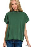 Crowd Pleaser Ribbed Knit Top in Hunter Green