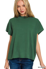 Crowd Pleaser Ribbed Knit Top in Hunter Green