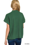 Crowd Pleaser Ribbed Knit Top in Hunter Green