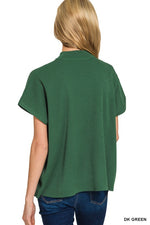 Crowd Pleaser Ribbed Knit Top in Hunter Green