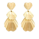 Tiered Gold Fan Earring