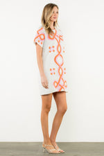 The Weston Embroidered Shift Dress in Cream