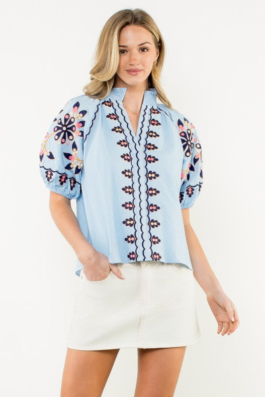 Always On My Mind Embroidered Top