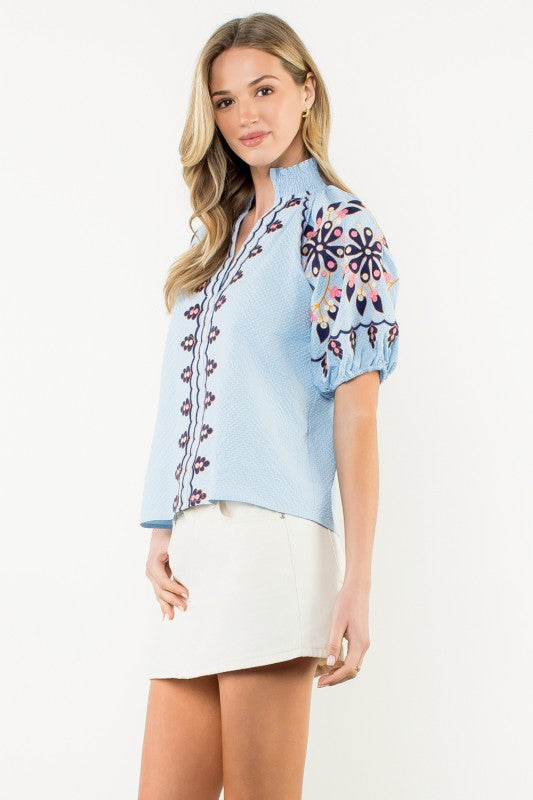 Always On My Mind Embroidered Top