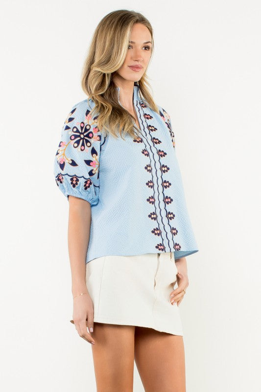 Always On My Mind Embroidered Top