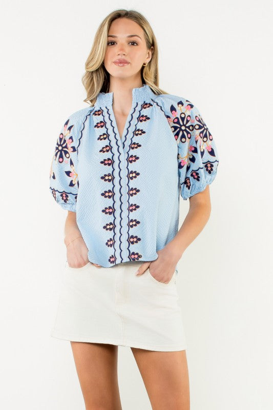 Always On My Mind Embroidered Top
