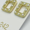 Little Lady Square Gold/Pearl Studs