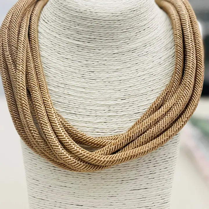 8-Strand Rope Necklace in Tan