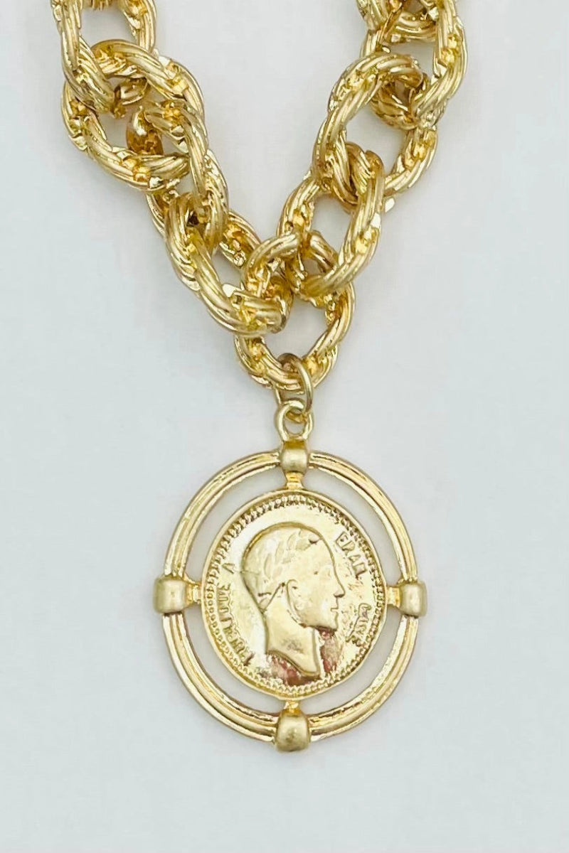 Twisted Link Coin Bracelet