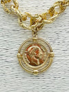 Twisted Link Coin Necklace