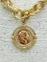 Twisted Link Coin Necklace