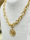 Twisted Link Coin Necklace