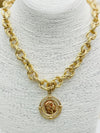 Twisted Link Coin Necklace
