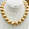 Large Beaded Necklace in Brushed Gold