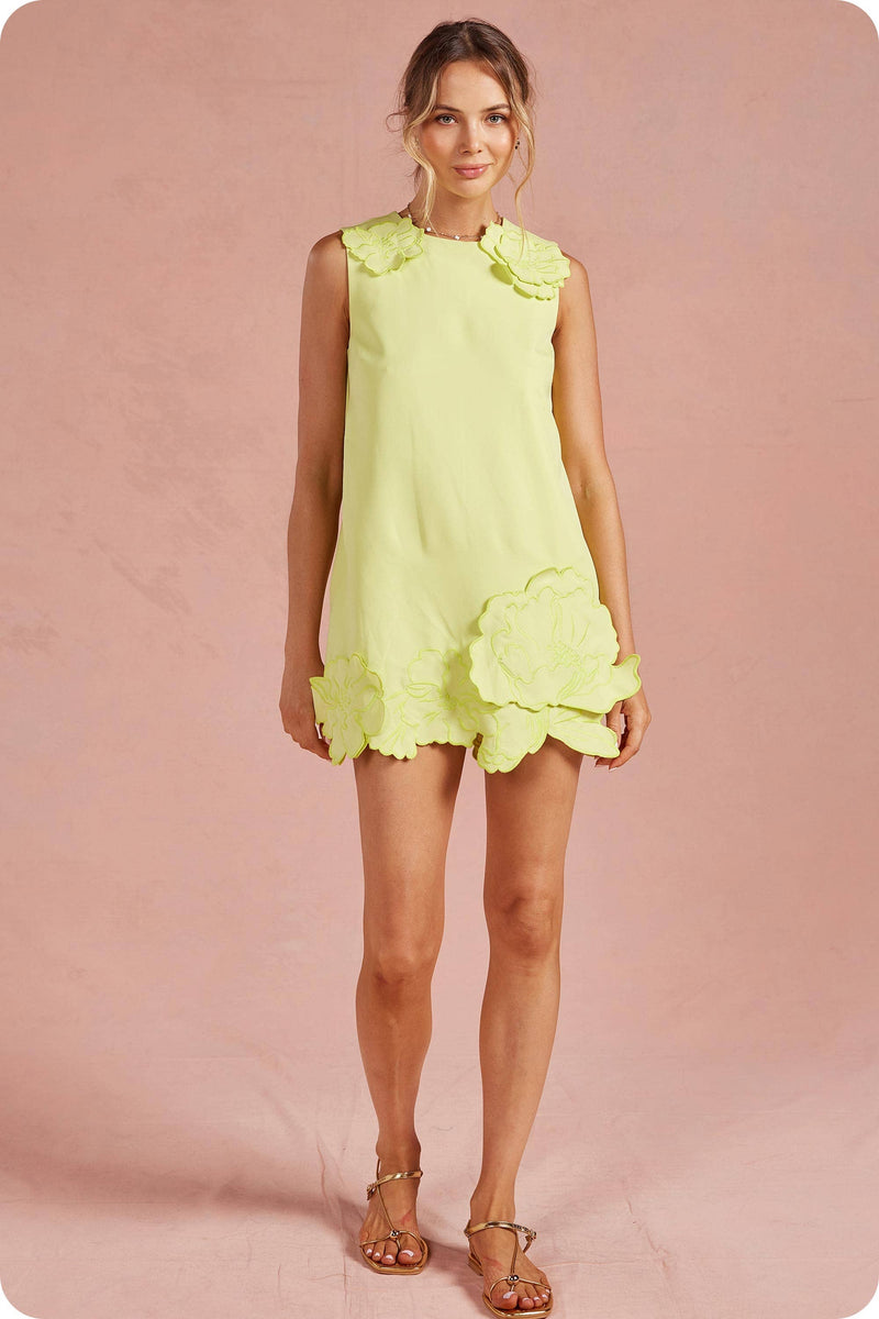chartreuse mini dress Eden Mini Dress - Chartreuse