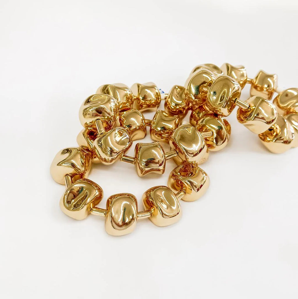 Large Gold Stone Bracelet