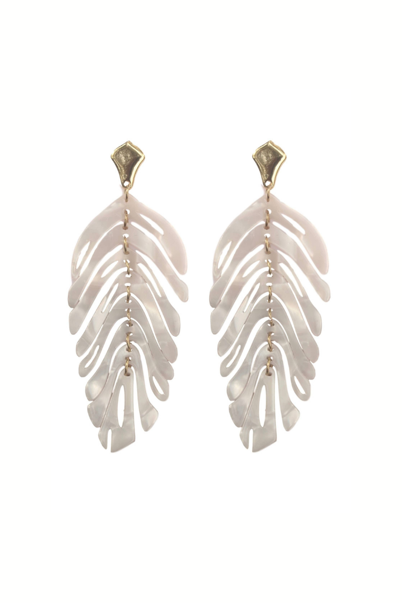 St Armands Designs White Palm Earrings