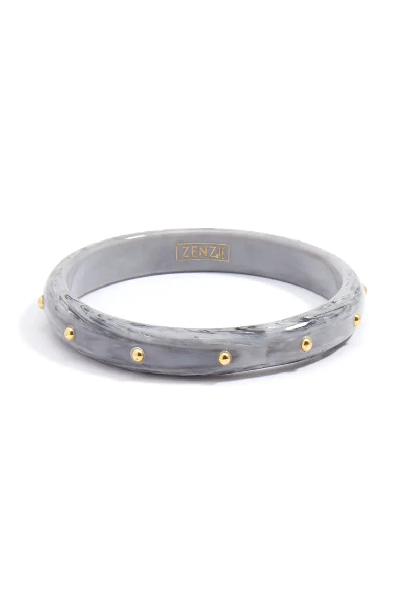 Grey & Gold Stud Bangle