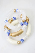 Blue & White Chinoiserie Bracelet Set