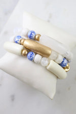 Blue & White Chinoiserie Bracelet Set