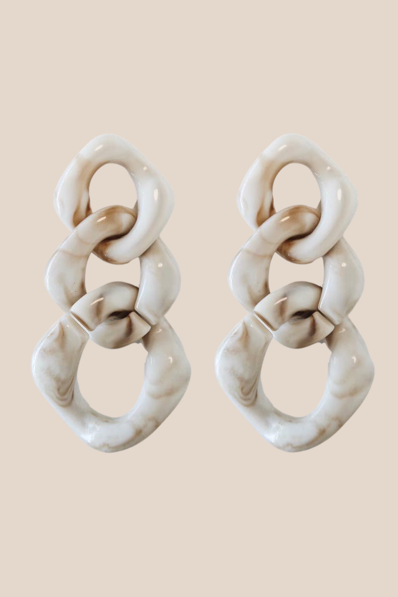 St Armands Designs Cream Chain Earrings