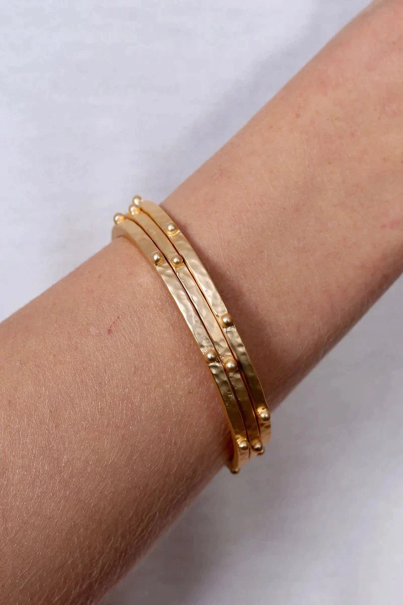 Gold Stud Bangle Set