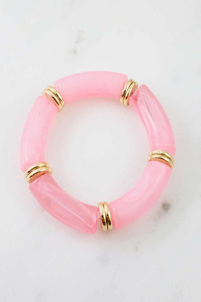 Christine Tube Bracelet in Pink