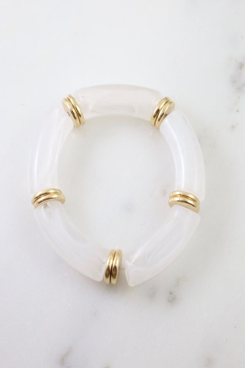 Christine Tube Bracelet in White